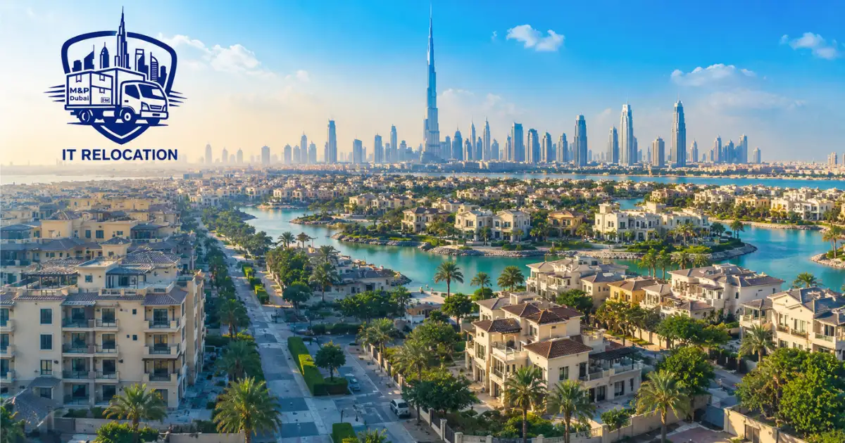 Aerial view of best residential areas to move to in Dubai in 2026