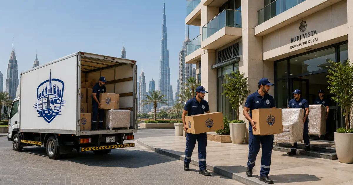 Movers and packers cost in Dubai — professional team loading furniture into moving truck