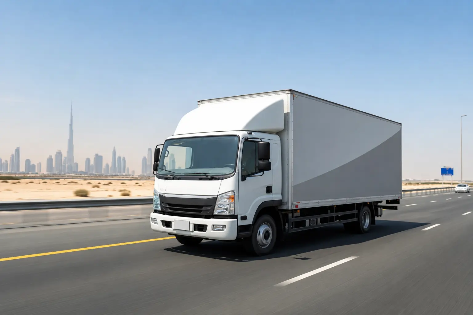 Moving truck transporting furniture between UAE emirates