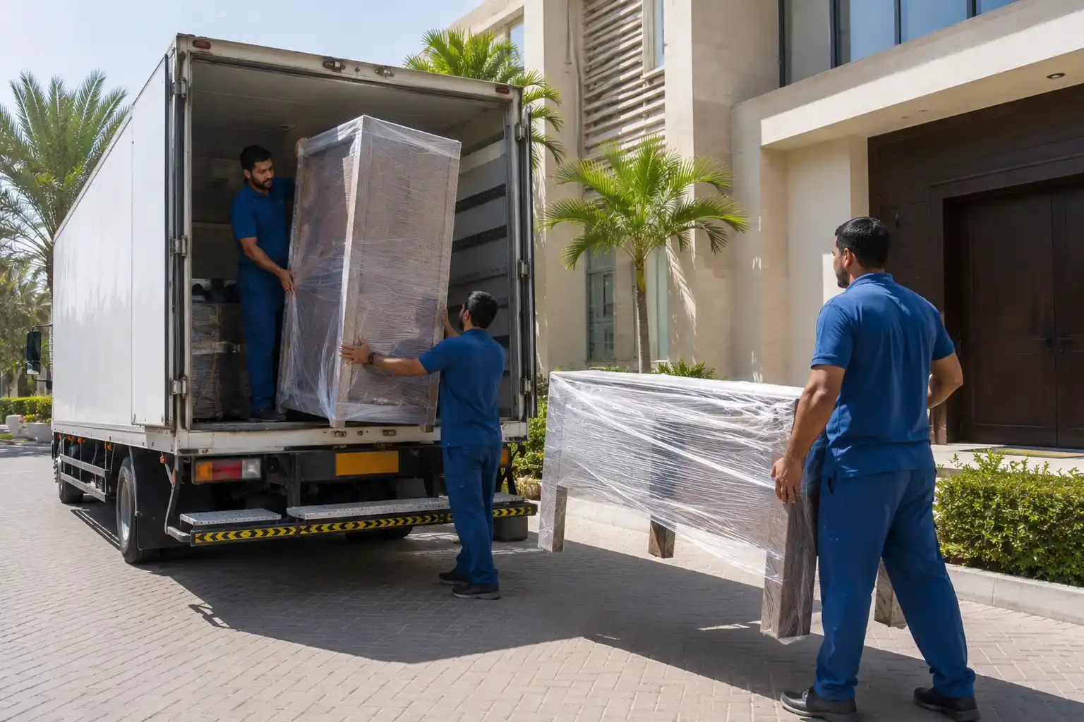 Villa movers loading furniture for a home relocation in Dubai