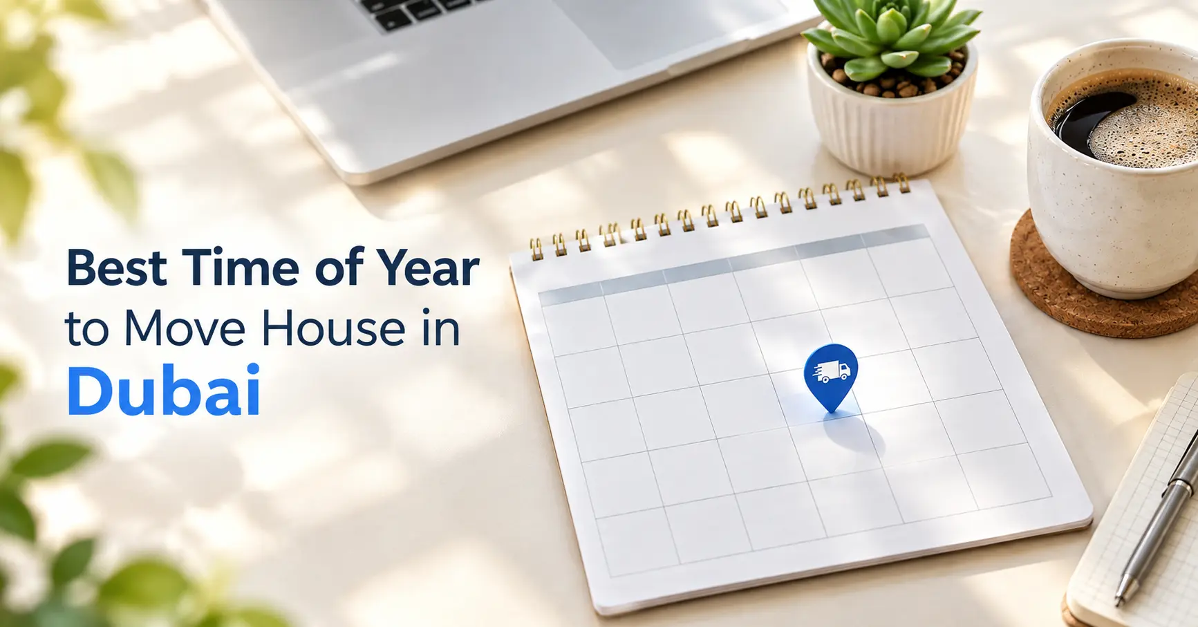 Calendar showing the best month to move house in Dubai
